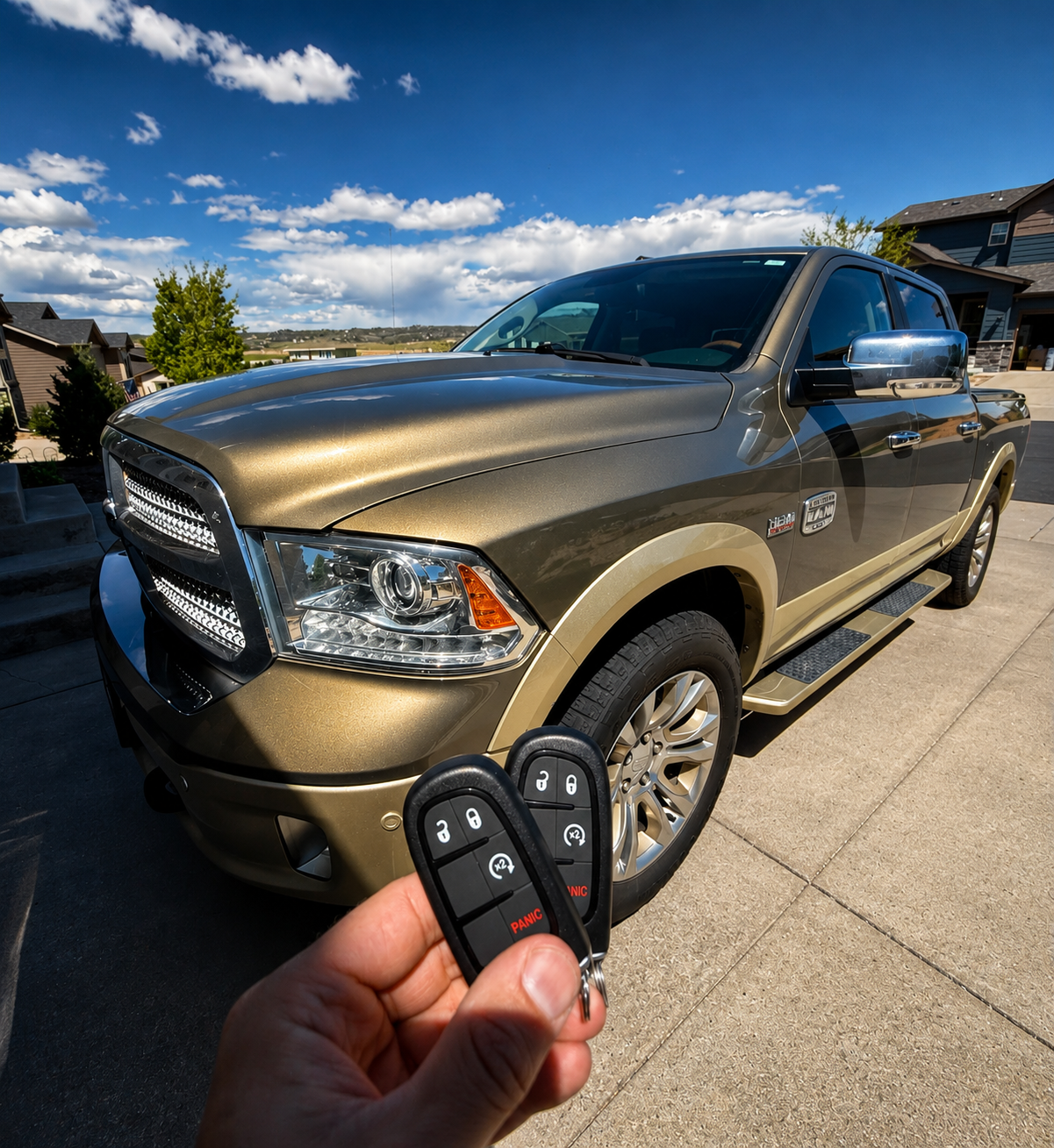 RAM truck remote pair completed at the driveway
