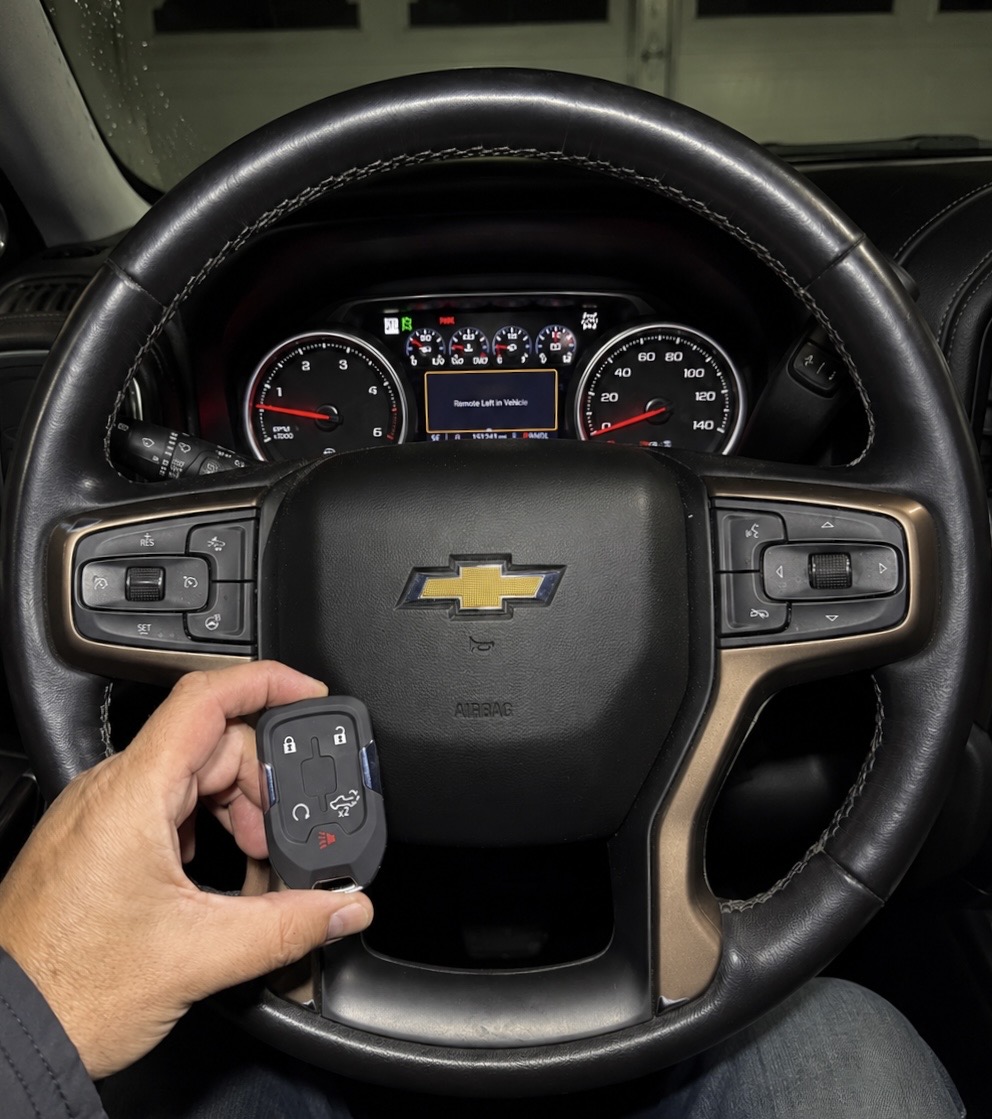 Chevrolet truck remote replacement completed at night