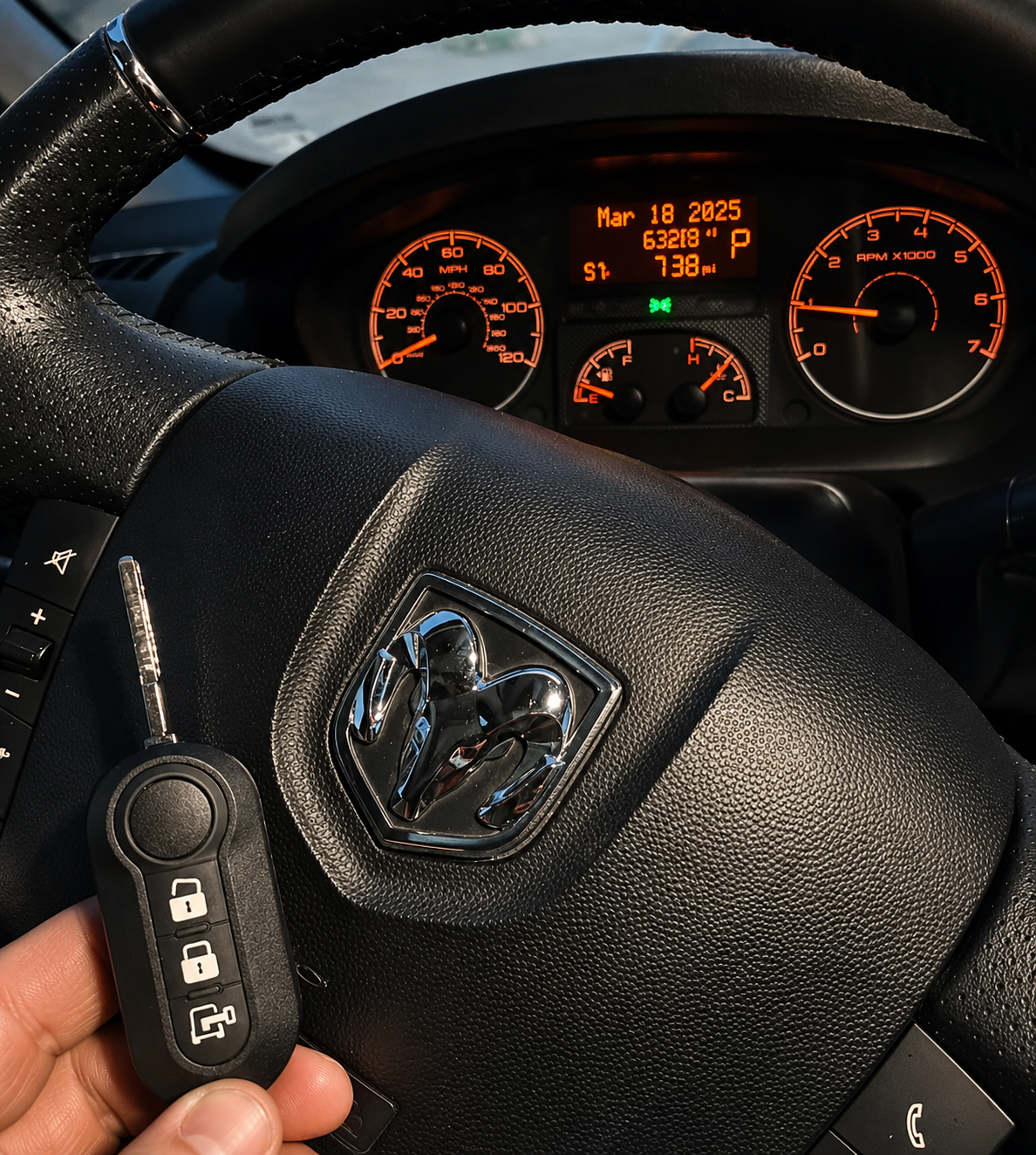 RAM ProMaster key cut and tested in-cabin