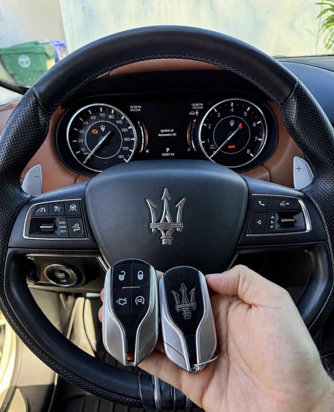 Maserati Ghibli smart key pair coded at the steering wheel
