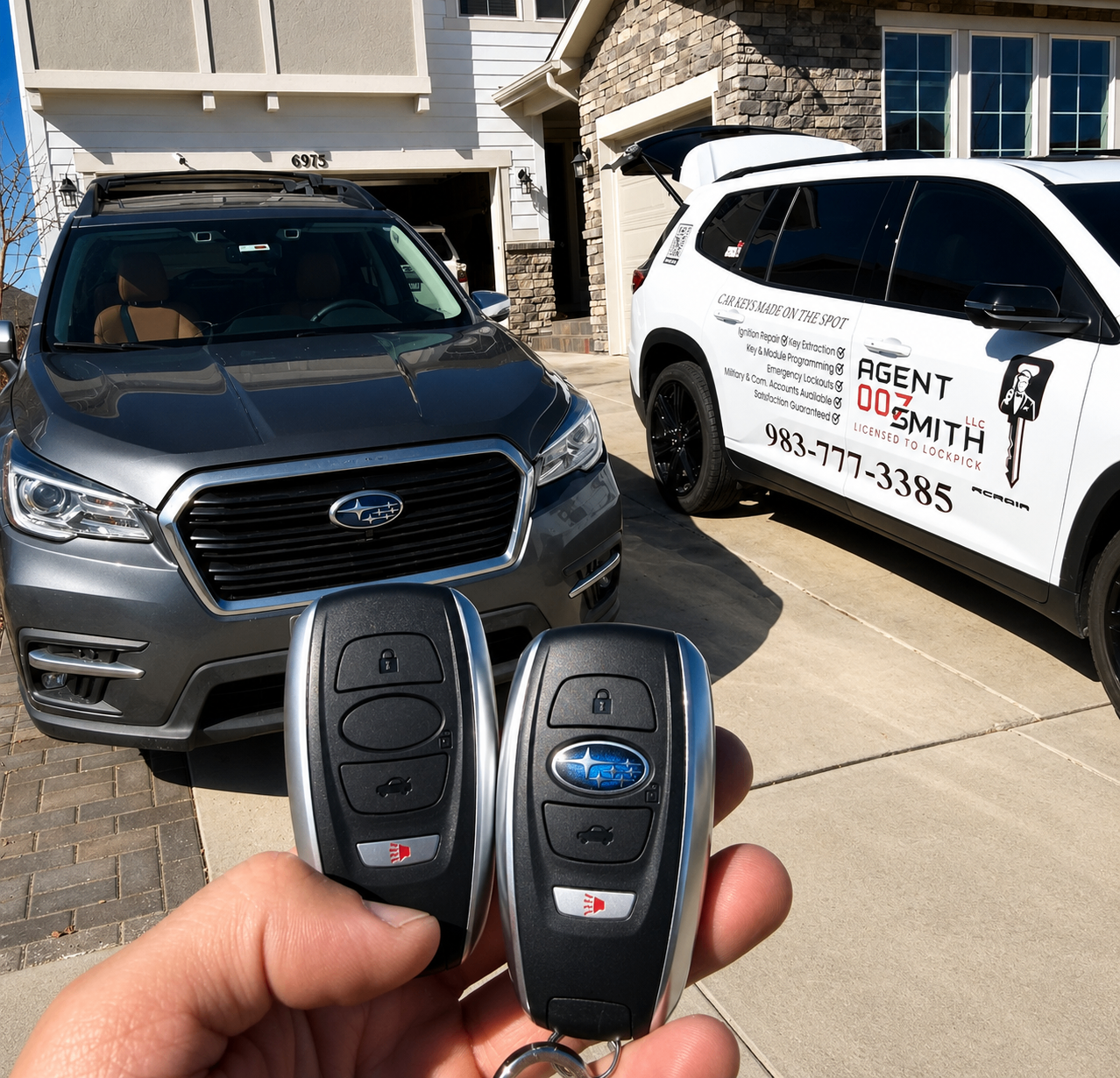 Subaru Ascent smart key pair completed at the customer driveway