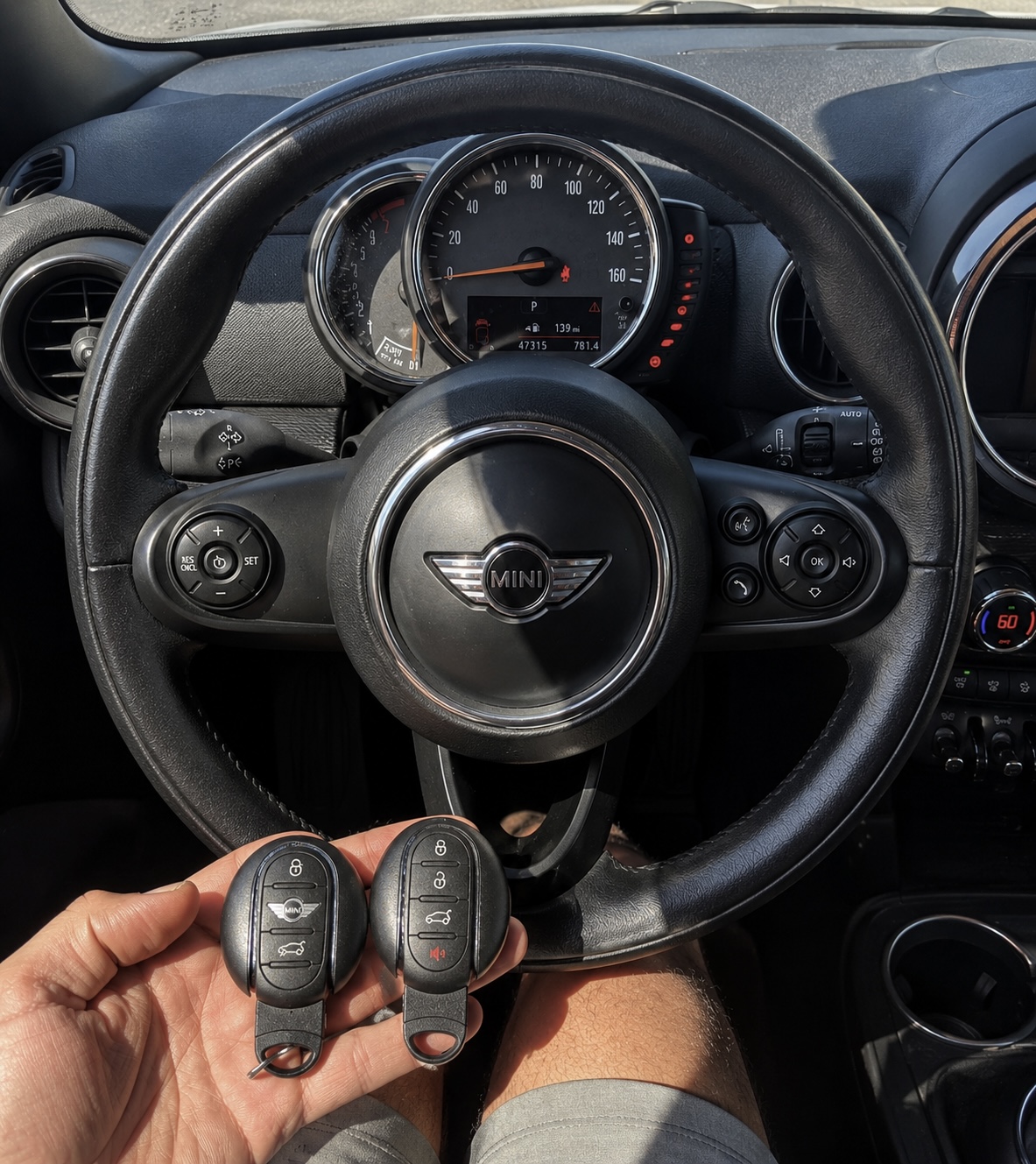 MINI Cooper key replacement programmed behind the wheel