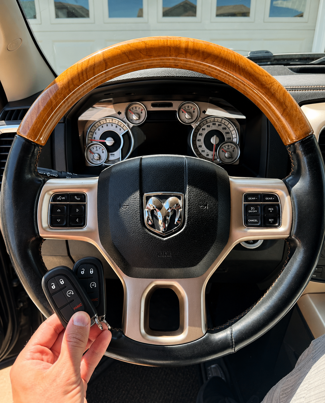 RAM truck remote start key programmed inside the cabin