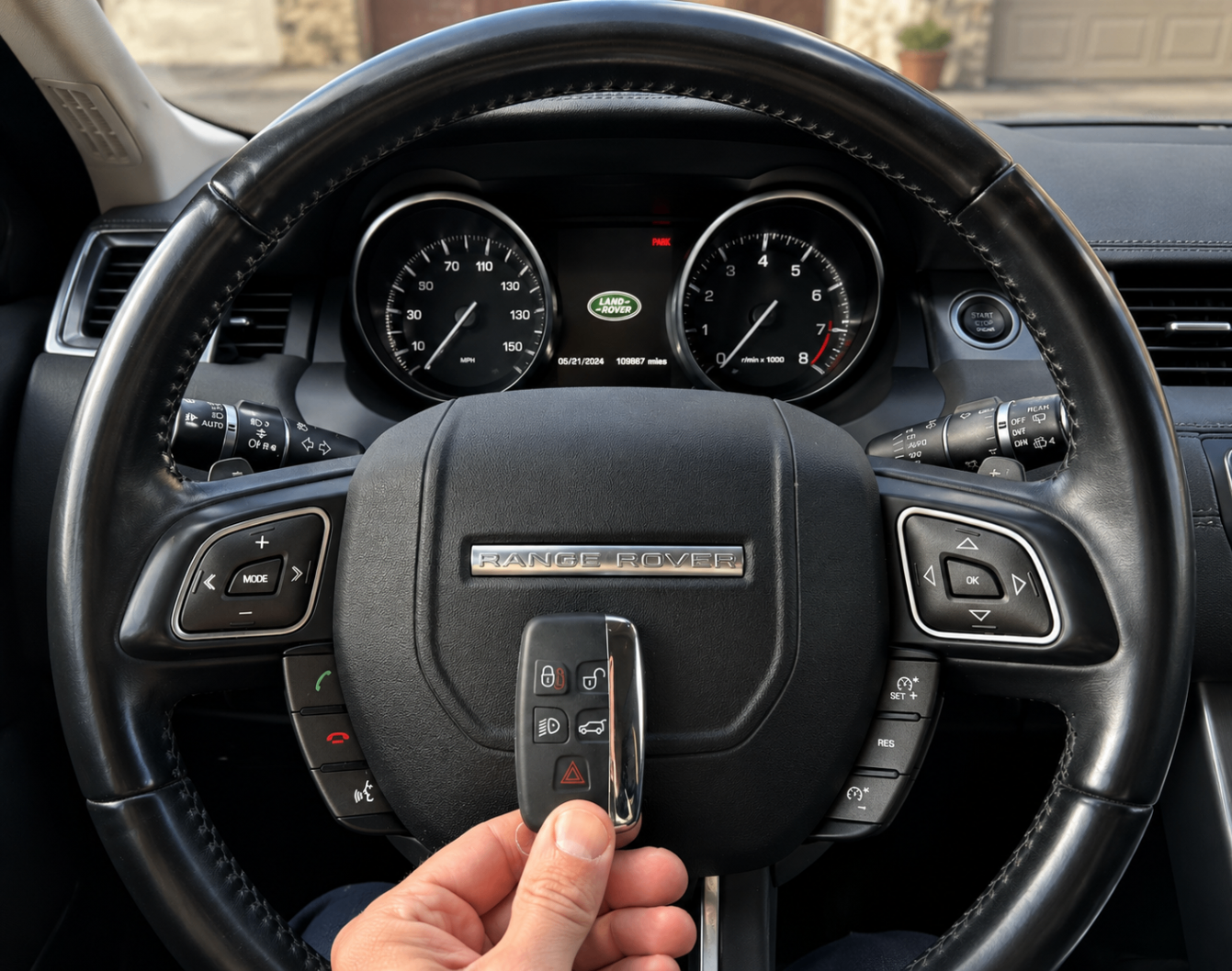Range Rover proximity remote programmed behind the wheel