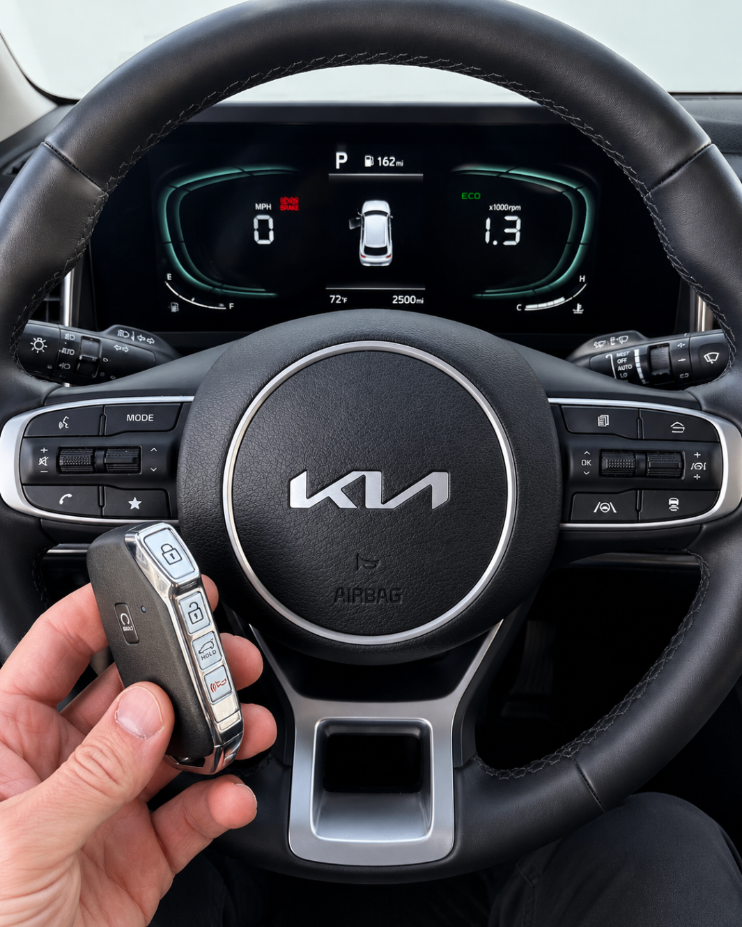 Kia digital dash smart key replacement inside the vehicle